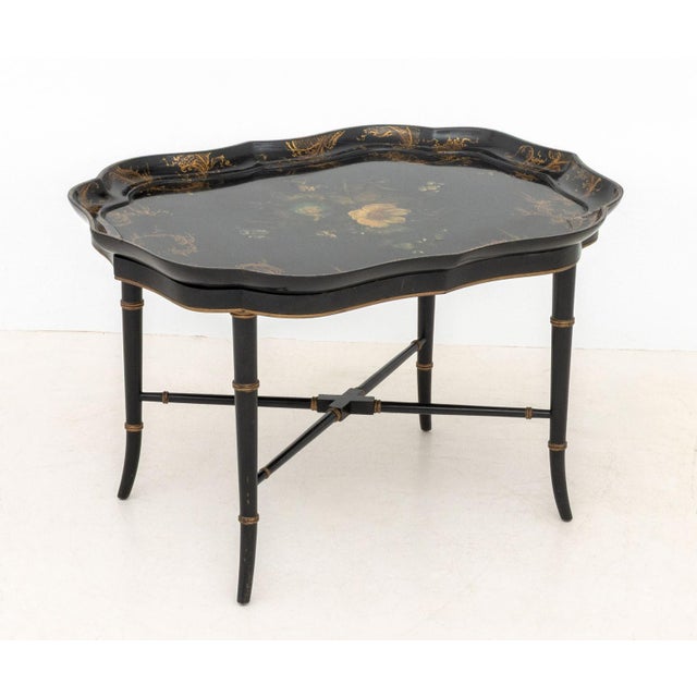 19th Century Regency Papier Mache Tray Top Table, Circa 1820 For Sale - Image 5 of 10