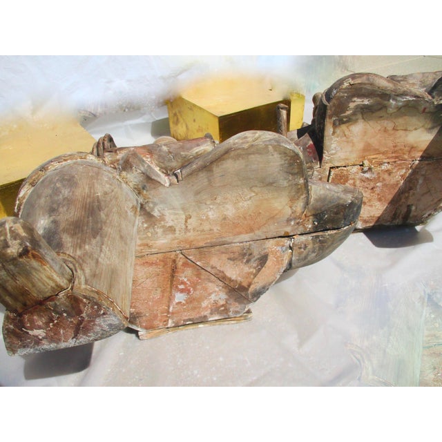 Edo Shinto Wooden Priests Circa 1850s Japan - A Pair of 2 For Sale - Image 11 of 17