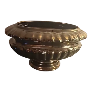 1980s Haeger Gold Brushed Ceramic Planter