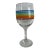 1970’s Set of 5 Colorful Rainbow Striped Fiesta Ware Wine - Water Goblets For Sale