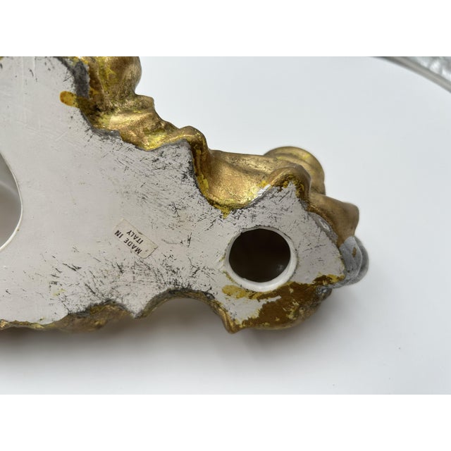 1970s Pair of Large Gold Colored Wall Sconces Made in Italy For Sale - Image 11 of 13