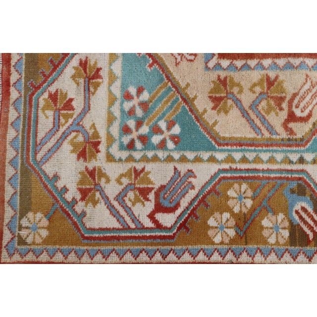 1970s Boho Style Handmade Cream Milas Area Rug For Sale - Image 4 of 12