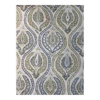 Benaki Fabric by Claire Haywood From Lewis & Wood Linen Fabric 1 1/2 Yards For Sale