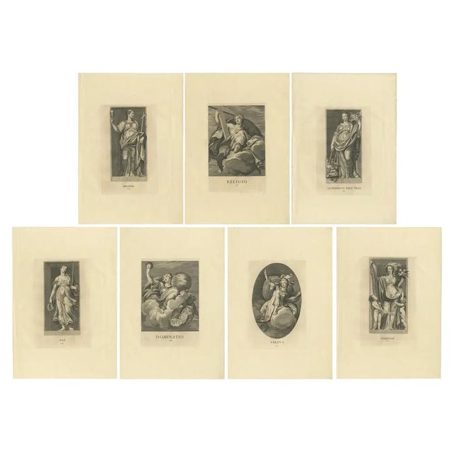 Von Prenner, Various Personifications, 1748, Paper, Set of 7 For Sale - Image 9 of 9
