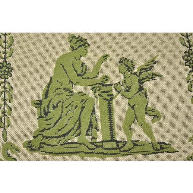 Vintage Italian Hollywood Regency Tall Back Upholstered Cherry Lounge Arm Chair For Sale - Image 4 of 12