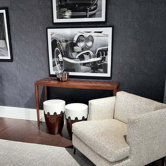 Brown Walnut Art Deco Console Table For Sale - Image 8 of 9