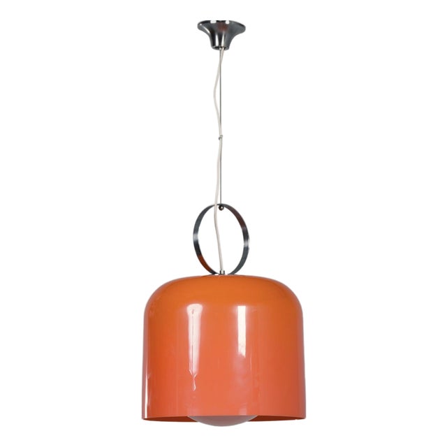Orange Alvise Pendant Lamp by Luigi Massoni for Guzzini, Italy, 1970s For Sale