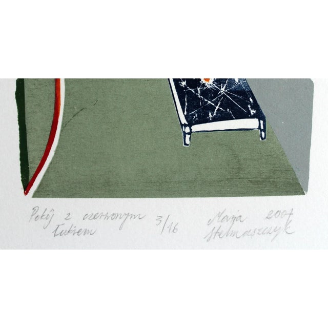 Maria Stelmaszczyk, Room with a Red Arch, Linocut on Paper, 2007 For Sale - Image 3 of 7