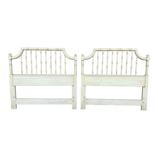 Vintage Thomasville Allegro Faux Bamboo Twin Headboard Pair For Sale