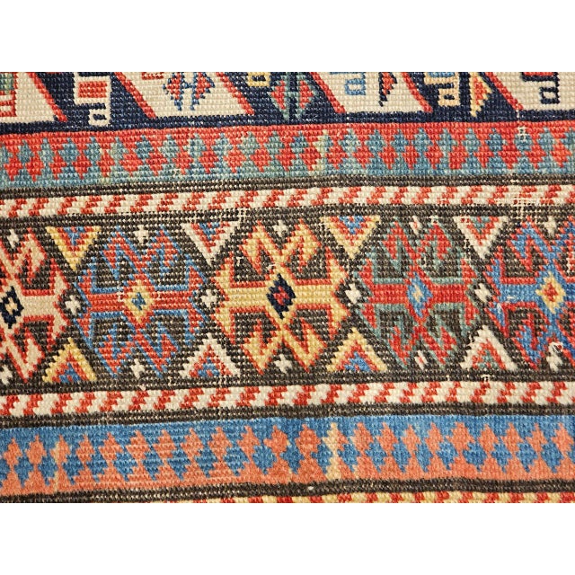 Antique Gendje Kazak Runner, Hand-Knotted Wool Pile, Caucasus, 1800s, 4' x 9' For Sale - Image 18 of 18