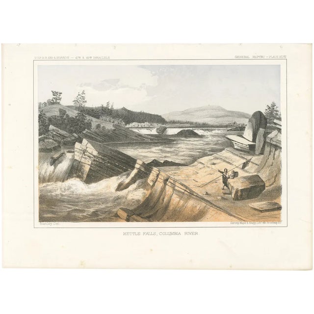 Sarony, Major & Knapp, Kettle Falls on the Columbia River in Washington State, 1856, Lithograph on Paper For Sale