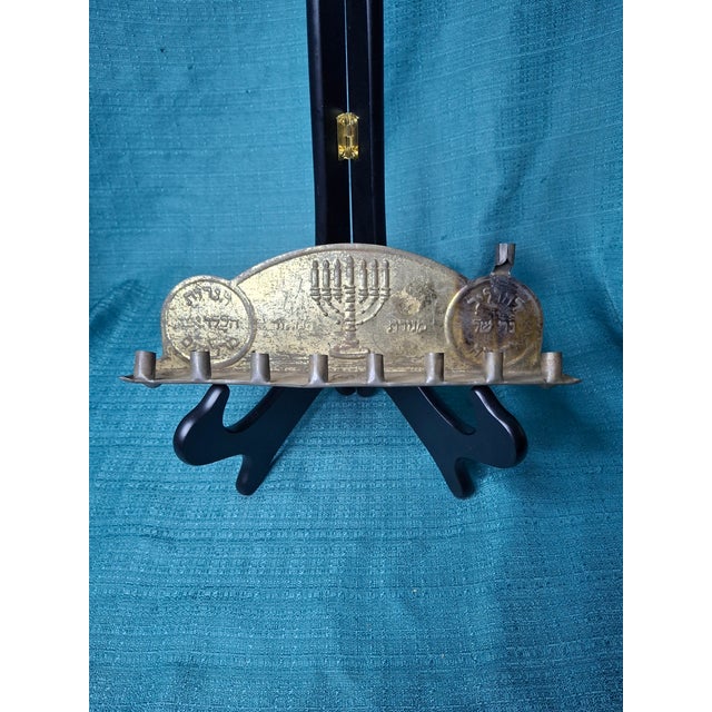 Rare 1909 Tobias Cohen Menorah Set Smithsonian Match Patented Oil & Candle Lamps For Sale - Image 11 of 18