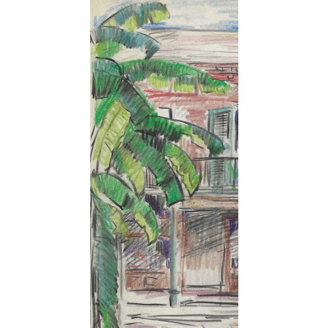 Traditional 1940s Grace Spongberg Open Shutters French Quarter New Orleans Drawing For Sale - Image 3 of 4