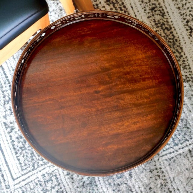 Imperial Furniture, Grand Rapids Vintage Imperial Mahogany Drum Table | Accent Table | Side Table For Sale - Image 4 of 8