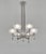 Jean Gauthier (EJG) A stunning 1930 French art deco chandelier in nickel plated bronze or solid brass holding six shades...
