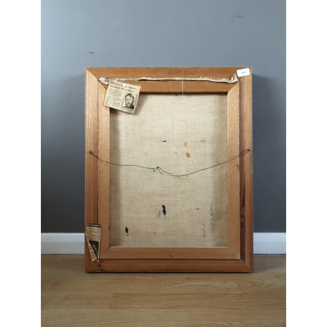 Mid-Century Modern 'The Reader's Pause' Vintage Swedish Original Figurative Oil Painting, Framed For Sale - Image 12 of 12