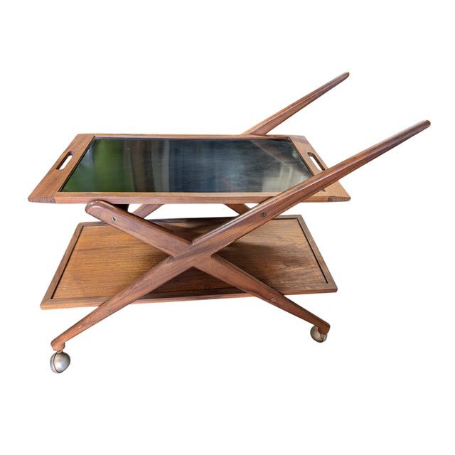Grete Jalk 1960s Danish Rolling Reversible Tea Cart by Grete Jalk For Sale - Image 4 of 5
