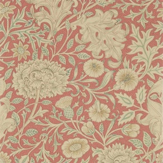 Morris & Co Double Bough Wallpaper in Carmine Red - a Sample For Sale