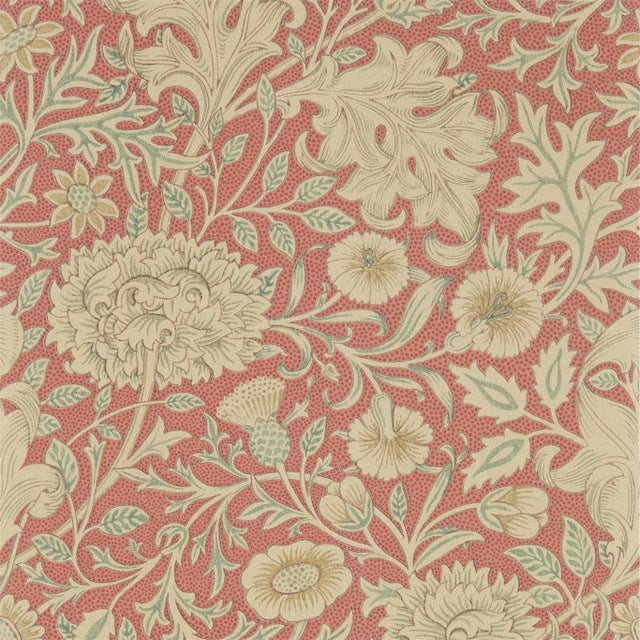 Morris & Co Double Bough Wallpaper in Carmine Red - a Sample For Sale