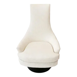 1970s Mid-Century Modern Tall Back Swivel Chair