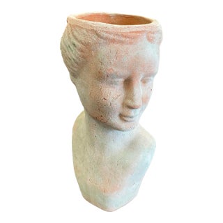 Lady Bust Terracotta Planter For Sale