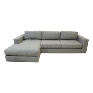 West Elm Gray Sectional Sofa W/Chaise - Gray For Sale