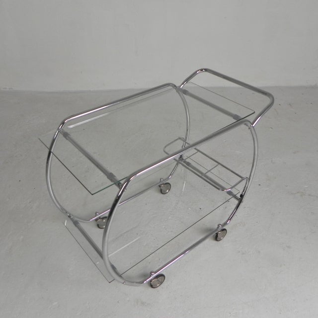 Art Deco Chrome Serving Cart, 1950s For Sale - Image 4 of 18