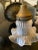 Shabby Chic Vintage Cottage Shabby Chic Brass Three Light Wall Sconce With Flower Petal Base For Sale - Image 3 of 8