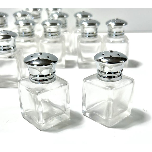 Vintage Individual Glass Mini Salt & Pepper Shakers - 16pcs For Sale - Image 4 of 7