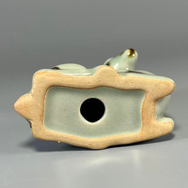 Chinese Longquan Celadon Deer‑Shaped Ornament With Russet‑Spot Glaze For Sale - Image 3 of 6