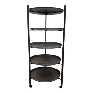 1970s Vintage Reclaimed Bakery Shelf Rack With Removable Metal Trays