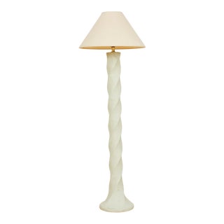 1980s Michael Taylor Style Spiral Plaster Floor Lamp For Sale