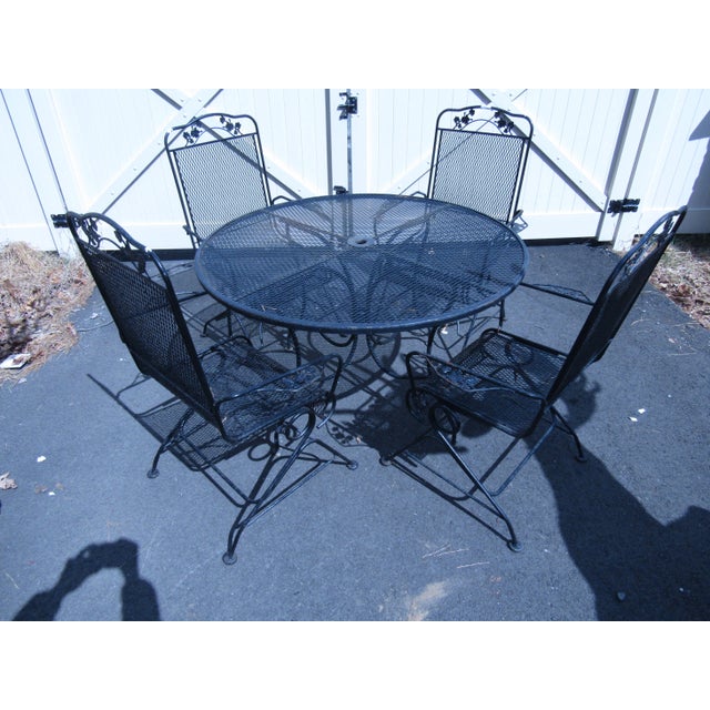Mid 20th Century Vintage Metal Outdoor Dining Set For Sale - Image 5 of 6