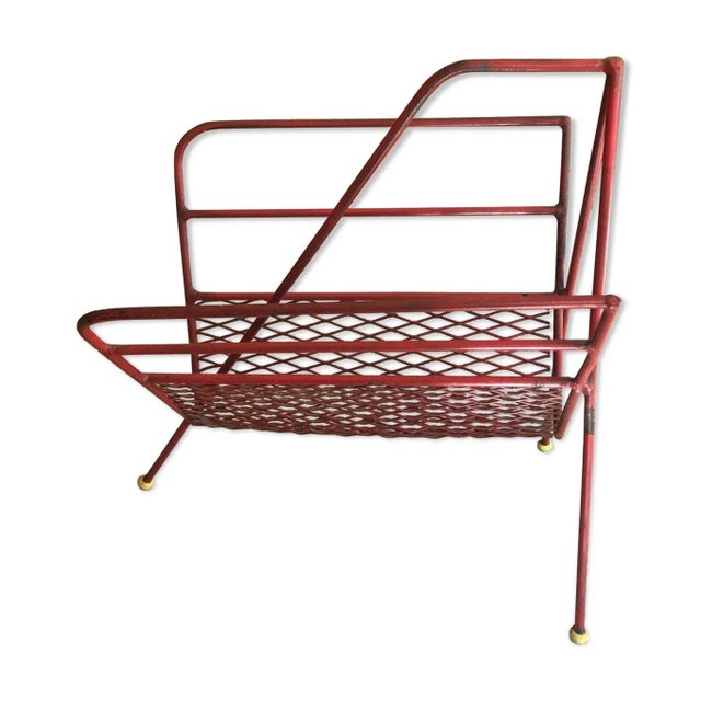 Red Magazine Rack, 1950s For Sale - Image 8 of 8