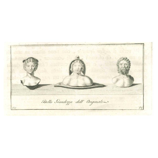 Old Master, Ancient Roman Busts, Original Etching, 18th Century For Sale