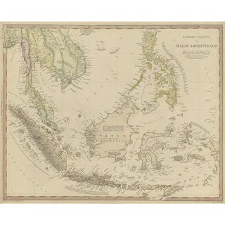 Antique Map of the Dutch East Indies, 1840 For Sale