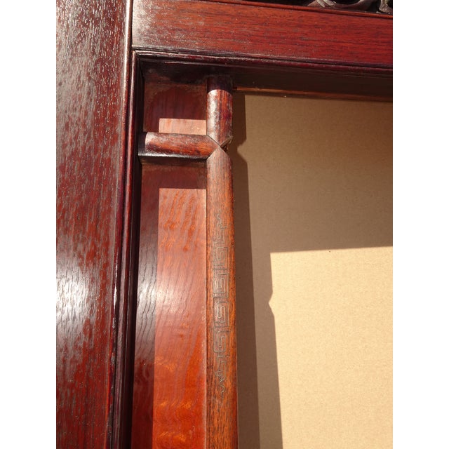 Antique Japanese Shibayama Style Two Panel Folding Screen Intricate Carved Doors For Sale - Image 9 of 18