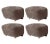 Set of 4 sahara smoked oak sheepskin the tired man footstools by Lassen. Dimensions: W 55 x D 53 x H 36 cm Materials:...