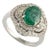 Art Deco Natural Emerald Regalia Ring With Diamonds 14k White Gold Size 7 (All Sizes Available) For Sale