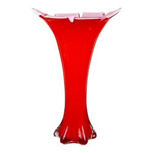 Mid-Century Atomic Large Red Art Glass Swung Vase