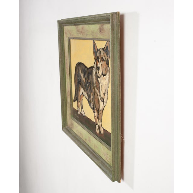 Ira Yeager Corgi Dog Oil on Canvas Folk Art Painting 2005 For Sale - Image 14 of 18