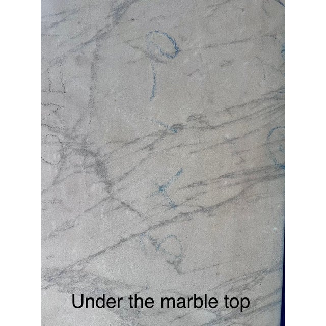 Metal 1960s Mediterranean Wrought Iron Marble Side / Occasional Table For Sale - Image 7 of 18