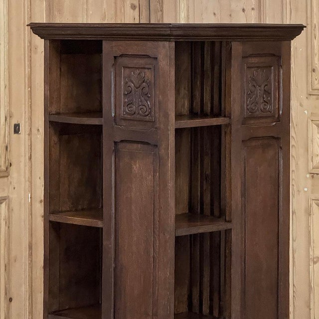 19th Century French Renaissance Revival Oak Revolving Bookcase For Sale - Image 11 of 17