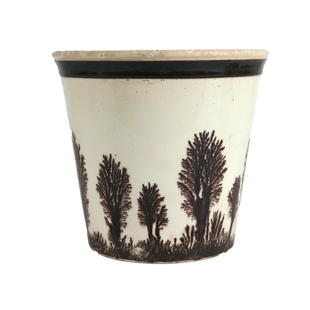 English Dendritic Forest: English Mochaware Flower Pot For Sale - Image 3 of 9