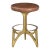 Matthew Izzo Home Ersa Brass Finished and Leather Counter Stool For Sale