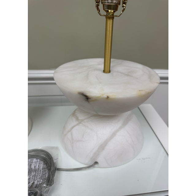Alabaster Jean Louis Deniot Obsidian Table Lamps by Baker Furniture - Set of 2 For Sale - Image 8 of 9