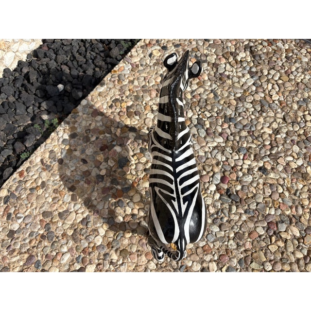 1960s Italian Glazed Terracotta Zebra Sculpture For Sale - Image 11 of 12
