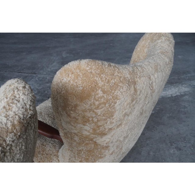 Prague Chairs in Real Sheepskin from Madsen & Schübel, Denmark, 1960s, Set of 2 For Sale - Image 11 of 12