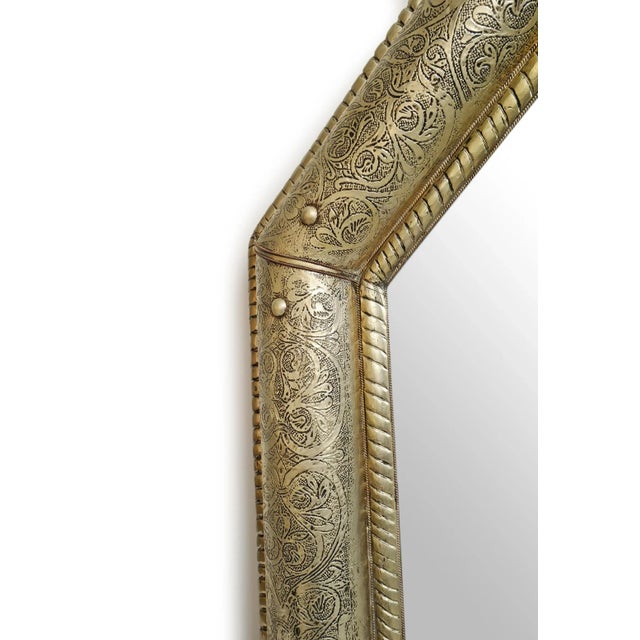 Vintage Nickel & Metal Work Mirror For Sale - Image 4 of 5