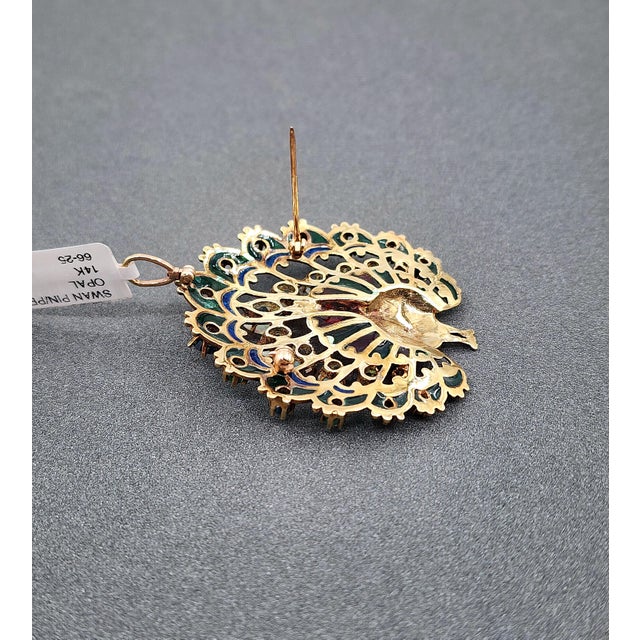 1940s 3.25 Ct Peacock Brooch For Sale - Image 4 of 9